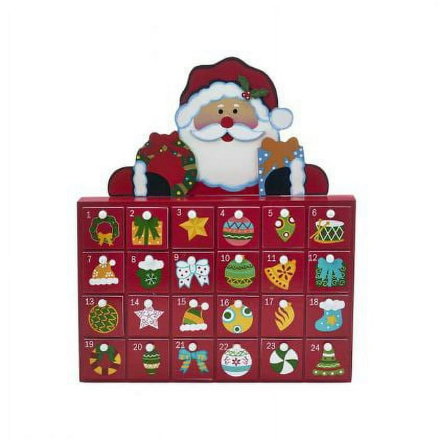 Kurt Adler 13 Inch Wooden Santa Advent Calendar Walmart com