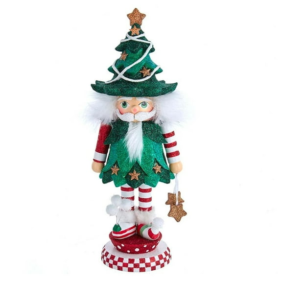 Kurt Adler 14" Green and White Hollywood Jolly Tree Hat Christmas Nutcracker