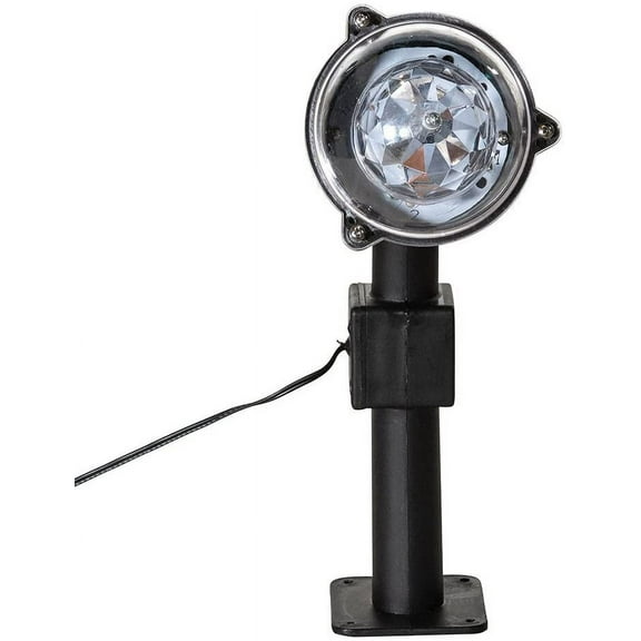 Kurt Adler 14" Revolving Meteor Shower Spotlight Lawn Stake, Black