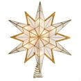 thumbnail image 1 of Kurt Adler 14-Inch UL 10-Light Capiz Star With Gold Glitter Finish Tree Topper, 1 of 1