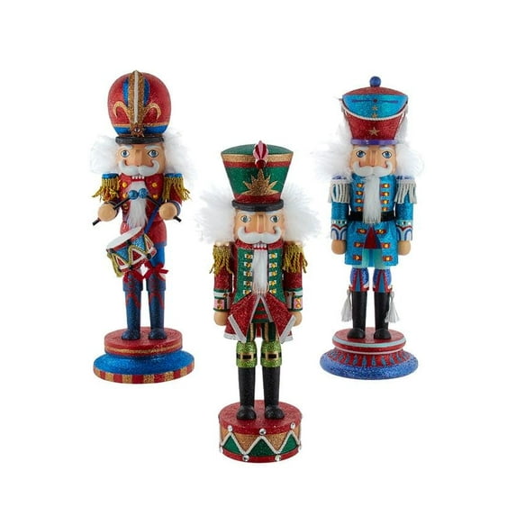 Kurt Adler 15" Hollywood Nutcrackers Colorful Soldier, Set Of 3, Assortment