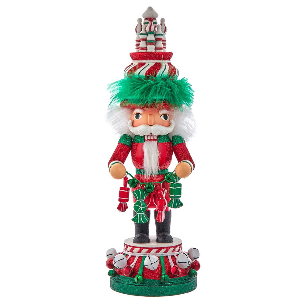 Kurt Adler 15Inch Hollywood Nutcrackers™ Red, White and Green Candy Tower Hat Nutcracker