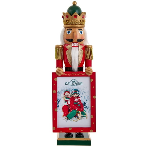 Kurt Adler 15" King Nutcracker Holding Picture Frame