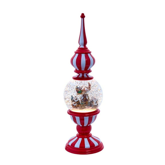 Kurt Adler 16-Inch Battery Operated Lighted Tower with Santa Scene Village