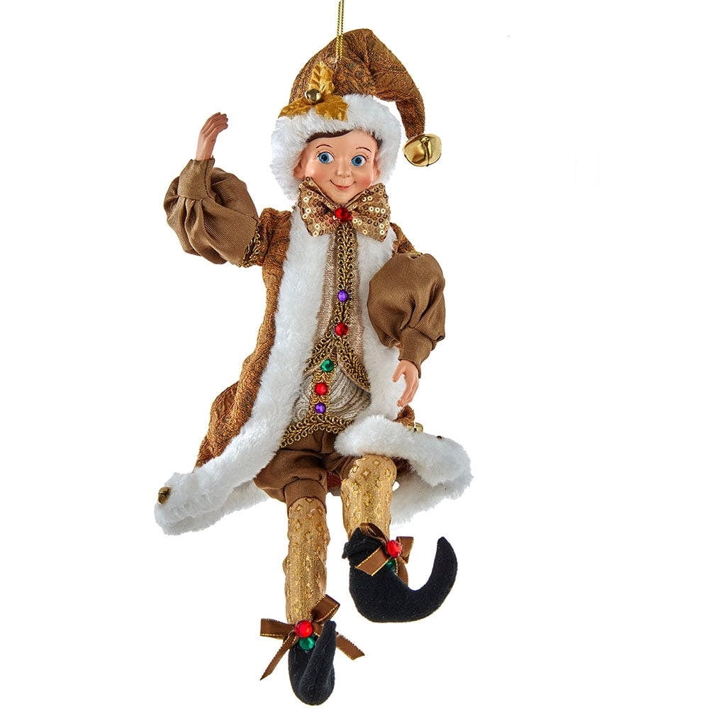 Kurt Adler 16-Inch Kringle Klaus Fortune Gold Elf Ornament - Walmart.com