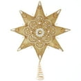 thumbnail image 1 of Kurt Adler 16-Inch Pearl and Gold Shimmer 8-Point Star Tree Topper, 1 of 4