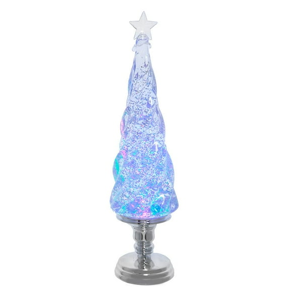 Kurt Adler 17.72-Inch Battery Operated RGB LED Lighted Swirling Glitter Tree