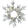 thumbnail image 1 of Kurt Adler 18-Inch 20-Light Battery-Operated LED Flocked Pine Wreath, 1 of 5