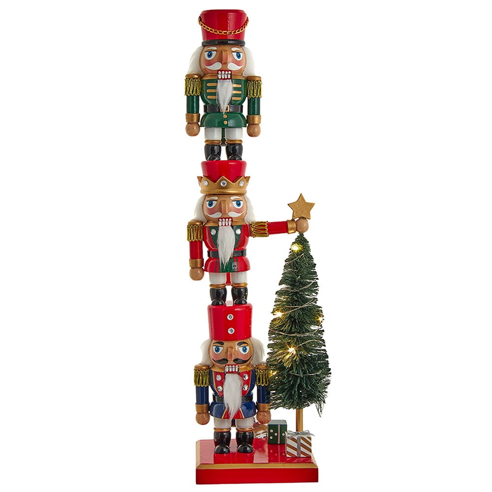 18-Inch Battery Operated Nutcracker with Light Up Tree