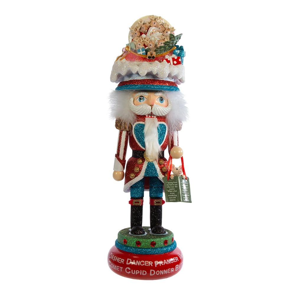 18-Inch Multicolored Christmas Nutcracker with Glittered Hat