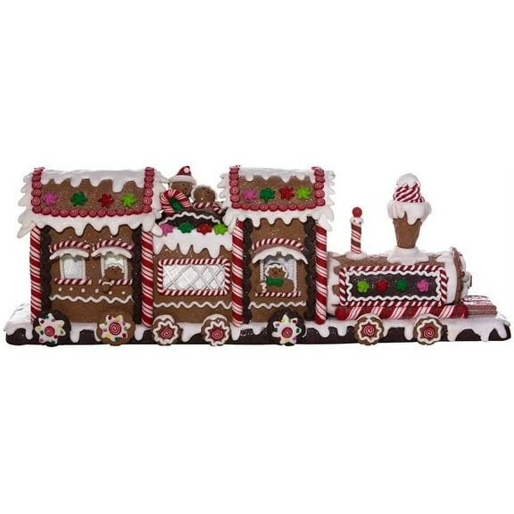 Kurt Adler 19.5-Inch Battery-Operated Gingerbread LED Train Tablepiece