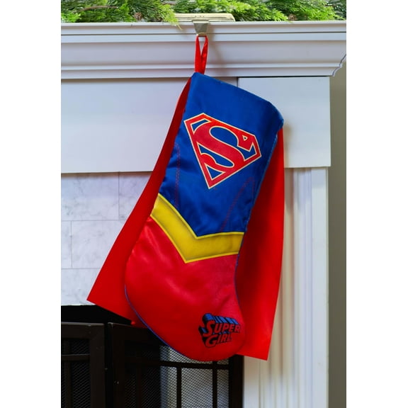 Kurt Adler 19 Inch Supergirl Shield With Cape Christmas Stocking