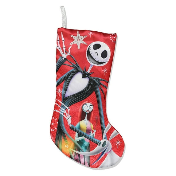 Kurt Adler 19" NIGHTMARE JACK+SALLY PRINT STOCKING