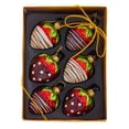 thumbnail image 1 of Kurt Adler 2.36-Inch Noble Gems™ Glass Chocolate Strawberry Ornaments, 6-Piece Box, 1 of 4