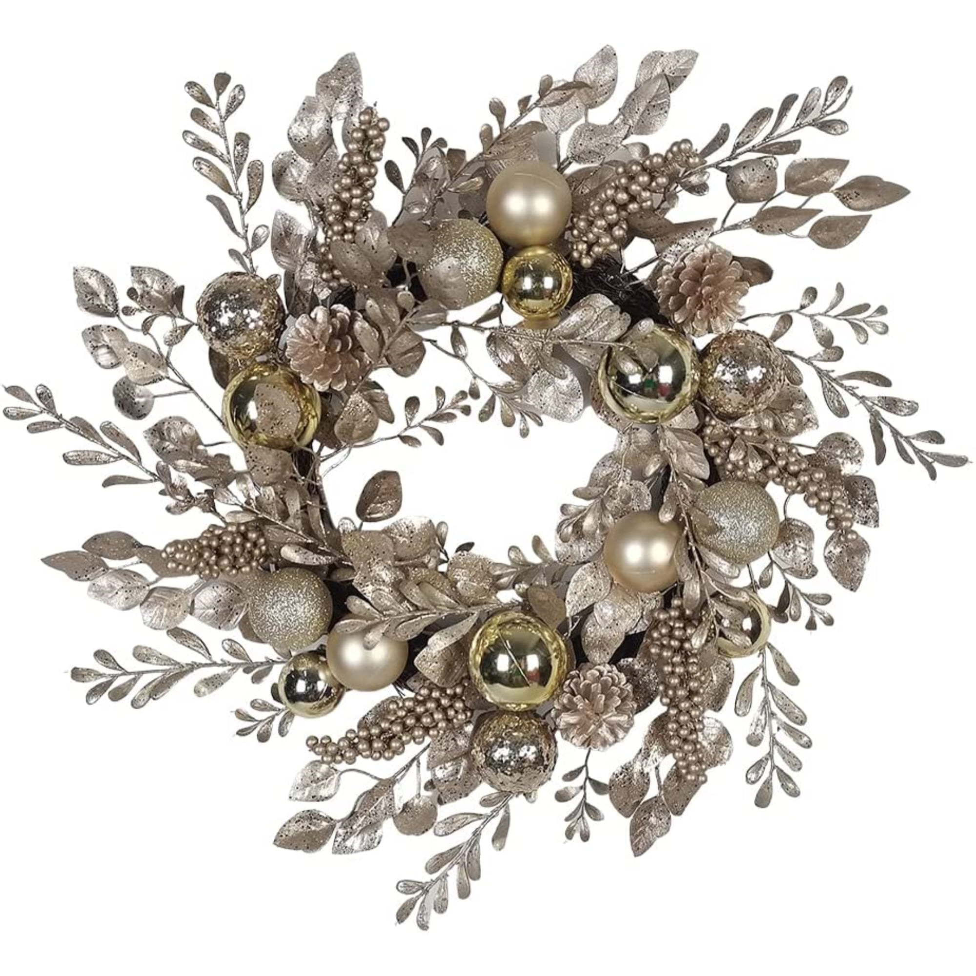 Kurt Adler 24-Inch Gold and Champagne Gold Rattan Wreath