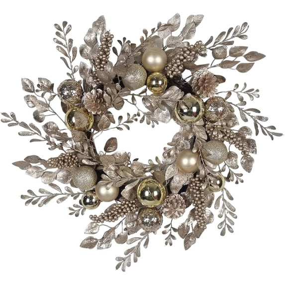 Kurt Adler 24-Inch Gold and Champagne Gold Rattan Wreath