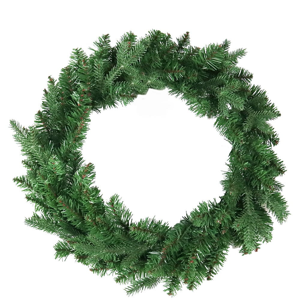 24-Inch Green Pine Artificial Christmas Wreath with Lights