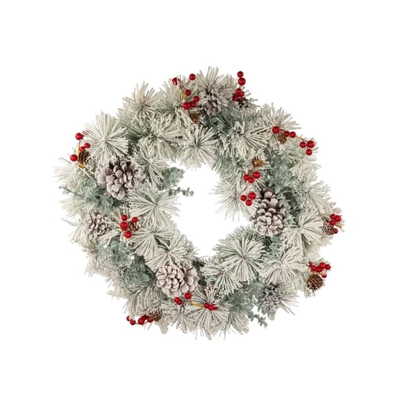 Kurt Adler 24-Inch Unlit Red Berries and Pinecone Wreath
