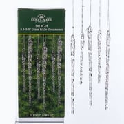 Kurt Adler 3.5-5.5" Clear Glass Icicle Ornaments 24Pc