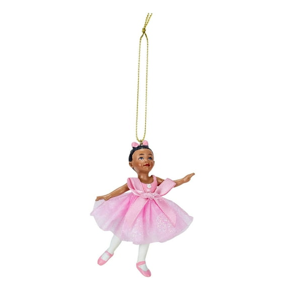 Kurt Adler 3.25" Resin African American Little Ballerina Ornament