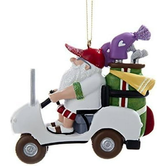 Kurt Adler 3.25" Resin Santa in Golf Cart Ornament