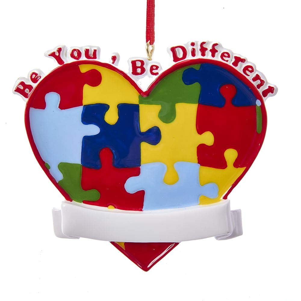 Heart-Shaped Multicolor Resin Autism Awareness Ornament