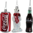 thumbnail image 1 of Kurt Adler 3.5-Inch Glass Coke Mini Ornament, 3-Piece Set, 1 of 4