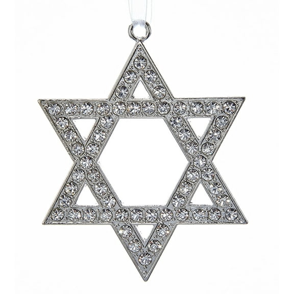 Kurt Adler 3.5-Inch Silver Star of David Christmas Ornament