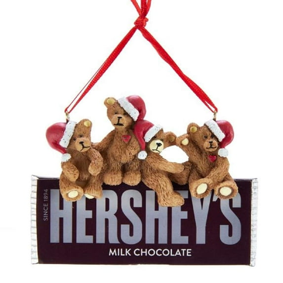 Kurt Adler 3.75-Inch Bears on Hershey's's Chocolate Bar Christmas Ornament