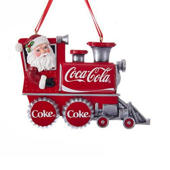 Kurt Adler 3.75-Inch White and Red Santa Coke Train Christmas Ornament