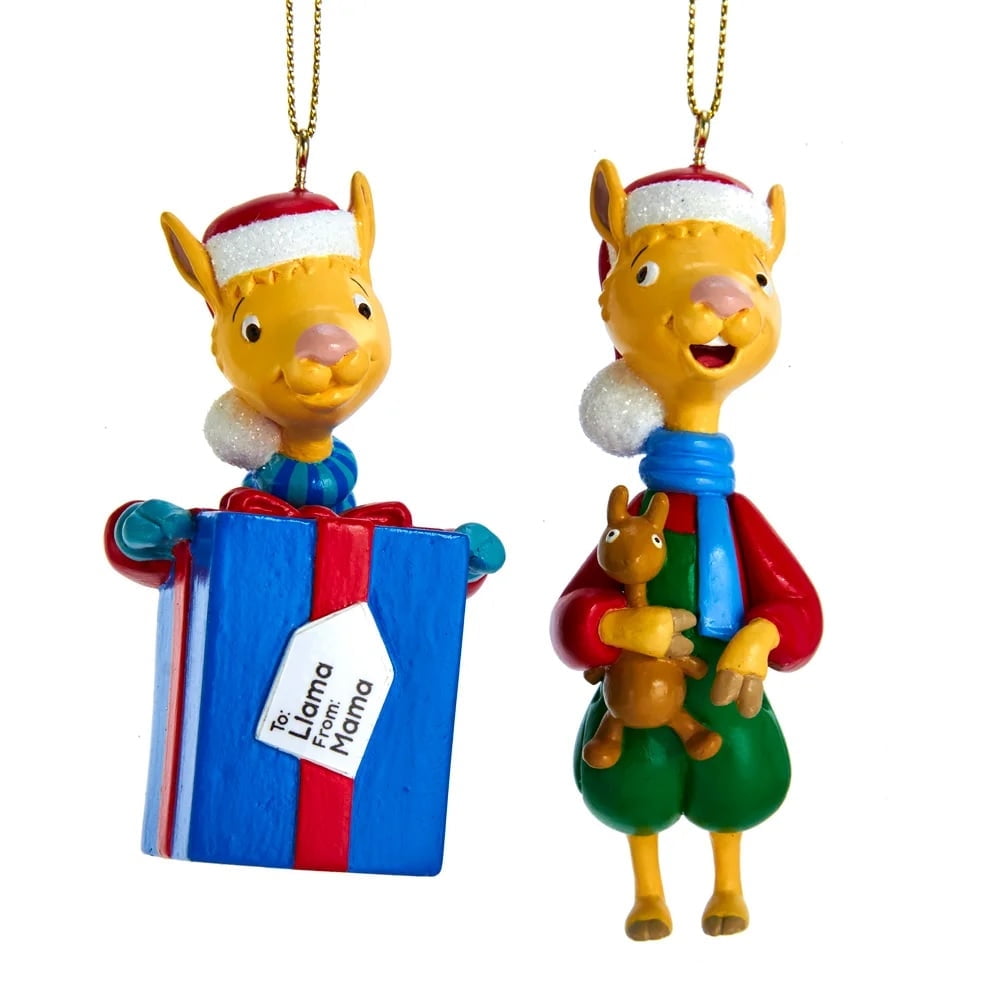 Kurt Adler 3-Inch Llama Llama Blow Mold Ornaments, 2 Piece Set