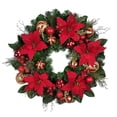 thumbnail image 1 of Kurt Adler 30-Inch Unlit Red & Gold Poinsettia Wreath, 1 of 4