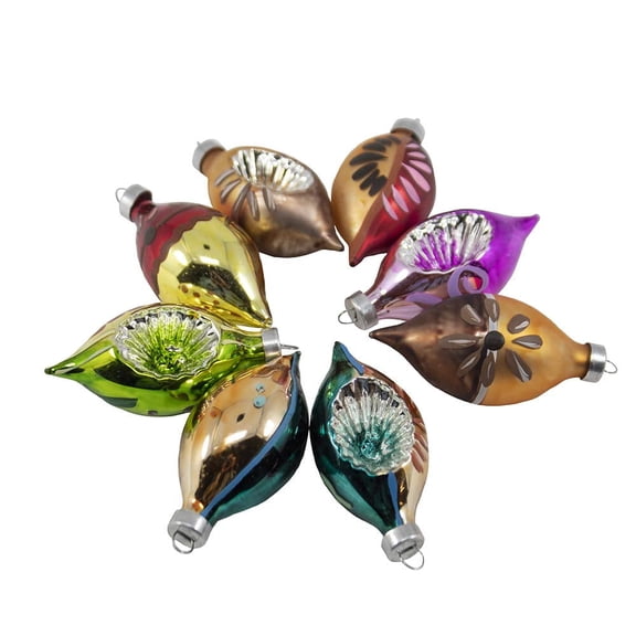 Kurt Adler Glass Oval Christmas Ornaments 30 mm Multicolor 24 Piece