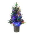 thumbnail image 1 of Kurt Adler 32-Inch Northern Light Pot Tree with Fiber-Optics and Multi-Color LED Lights, 1 of 4