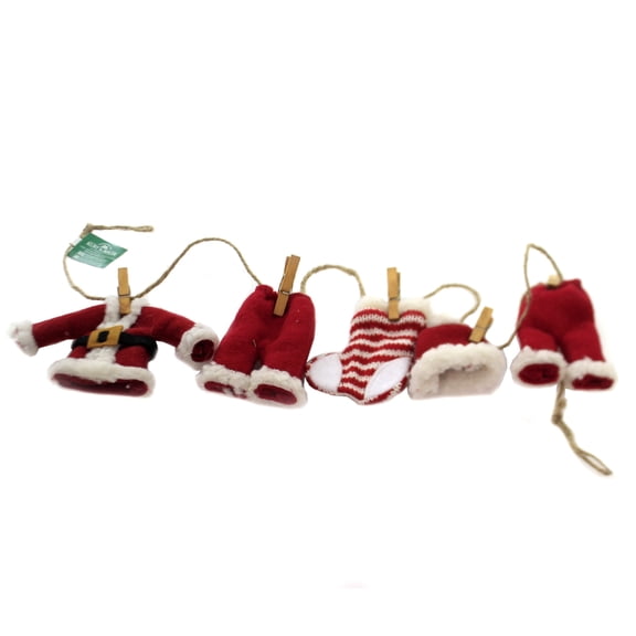 Kurt Adler 32-inches Long Cloth Santa Suit Novelty Garland