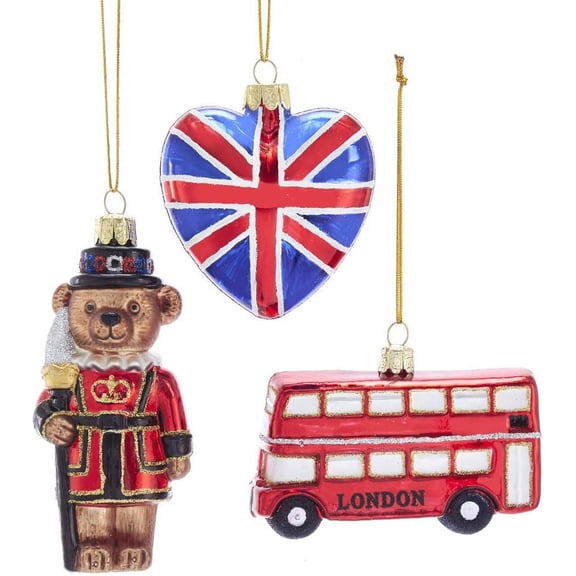 KSA 4.5"GLASS BRITISH ORNS 3PC