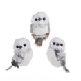 thumbnail image 1 of Kurt Adler 4-Inch Gray and White Fur Hanging Owl Christmas Ornaments, 3 Piece Set, 1 of 1