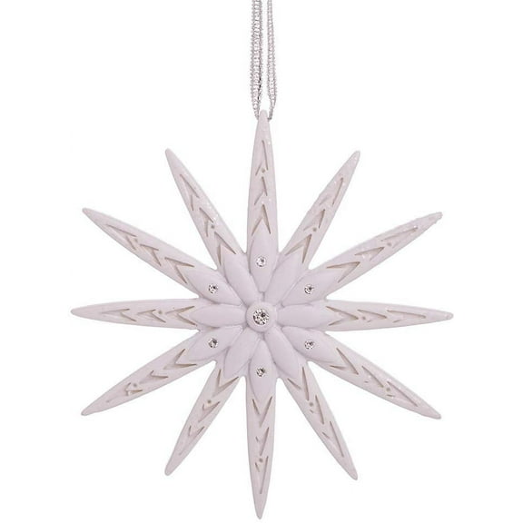 Kurt Adler (#E0560) Modern Snowflake Ornament w/ Swarovski Elements, 4"