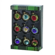 Kurt Adler 9-Piece 45mm Glass Reflector Christmas Ornaments – Multi-Colored Holiday Tree Decorations (GG0664)