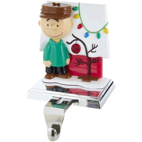 Kurt Adler 5-Inch Peanuts Charlie Brown with Doghouse Stocking Holder
