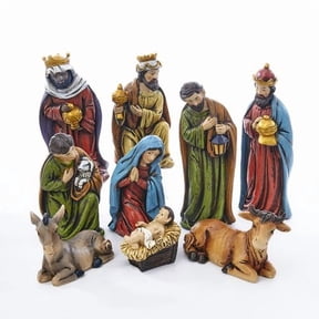 Kurt Adler 5-inch Resin Nativity, 9 Piece Set