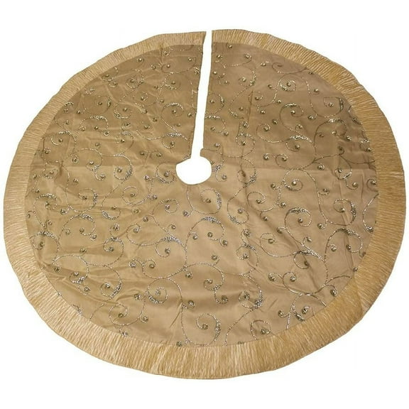 Kurt Adler 50-inch Gold Sequin Tree skirt