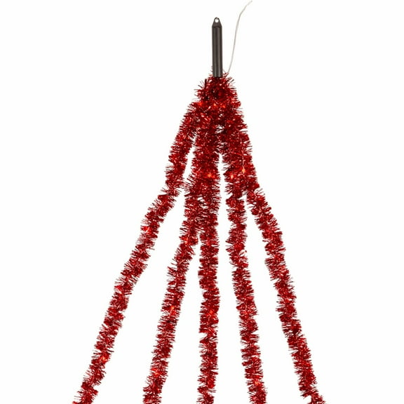 Kurt Adler 6.5-Foot 100-Light Red LED Tinsel Cascade Light Set