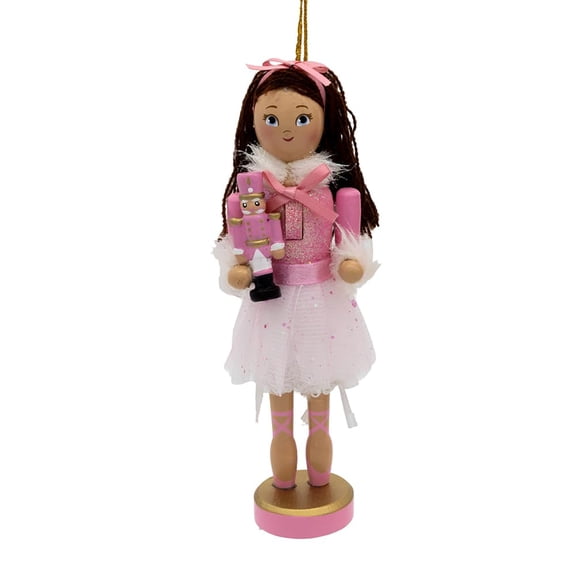 Kurt Adler 6" Clara with Brunette Hair Nutcracker Ornament
