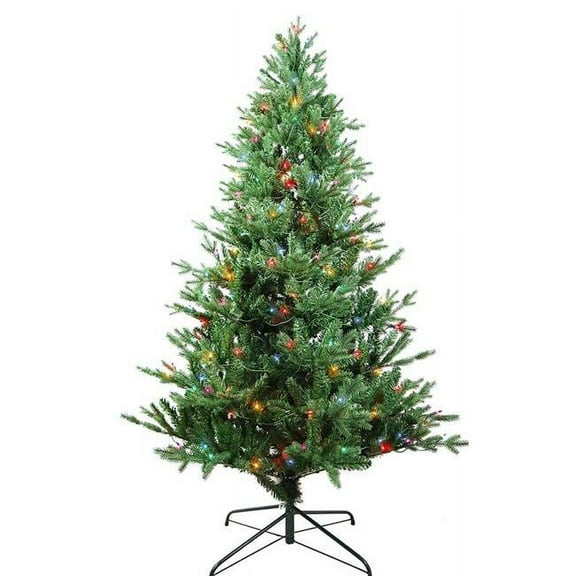 Kurt Adler 6-Foot Pre-Lit Full Jackson Pine Artificial Christmas Tree, Multicolored Lights