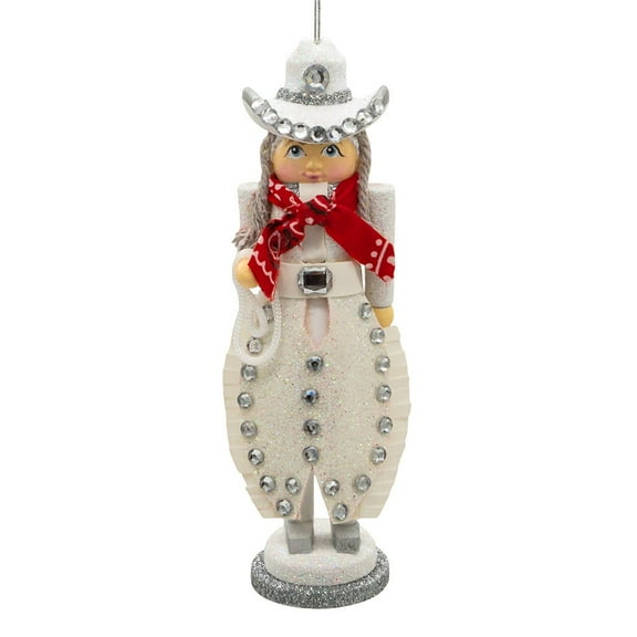 Kurt Adler 6-Inch Hollywood Rhinestone Cowgirl Nutcracker Ornament