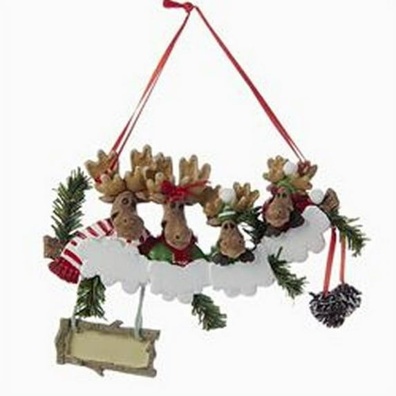 Kurt Adler 6" Resin Moose Family Of 4 Ornament