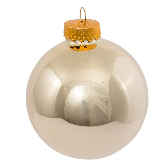 Kurt Adler 65MM Shiny Gold Glass Ball Ornaments, 6-Piece Box Set