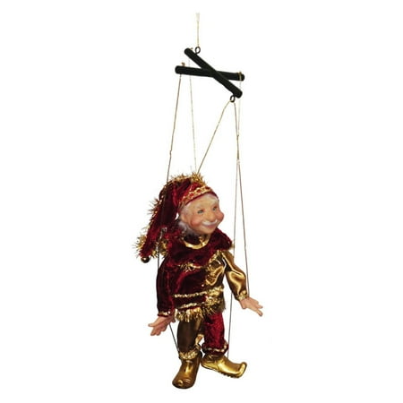 Kurt Adler 7" Jacqueline Kent Miniature Red and Gold Marionette Ornament