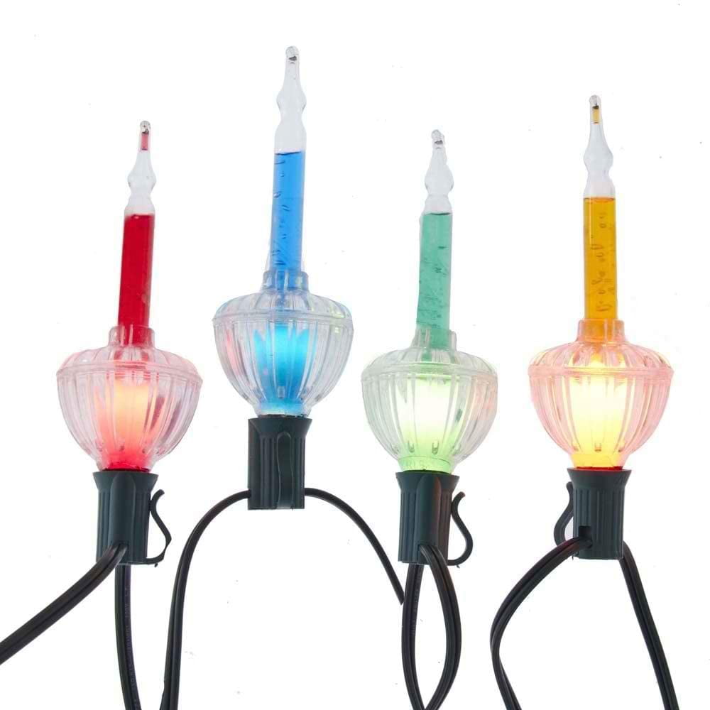 Festive Flicker 14" Multi-Color Incandescent Bubble Light Set for Outdoors